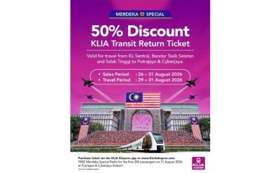 Express Rail Link Sdn Bhd (ERL) is offering a special KLIA Transit fare promotion in conjunction with the 69th National Day celebrations to facilitate public access to various events in Putrajaya, including the 2026 National Day Parade.