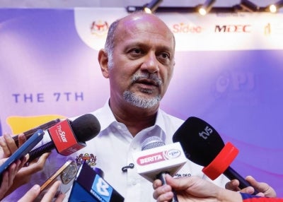 Digital Minister Gobind Singh Deo during a press conference after the 7th PJ Startup Festival 2026 at Dewan Sivik MBPJ on August 15. - BERNAMA photo