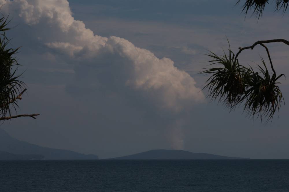 Mount Anak Krakatau spews hot smoke as seen from Sebesi Island on April 27, 2022. AFP FILE PIX