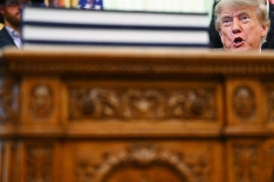 US President Donald Trump speaks before signing executive orders releated to beef processing and cattle ranchers, in the Oval Office of the White House in Washington, DC, on Sept 4, 2026. - (Photo by KENT NISHIMURA / AFP)