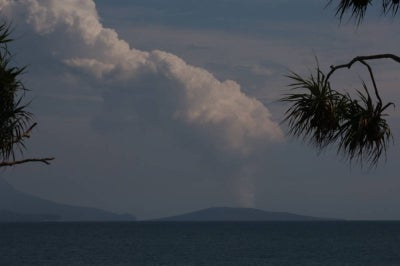 Mount Anak Krakatau spews hot smoke as seen from Sebesi Island on April 27, 2022. AFP FILE PIX
