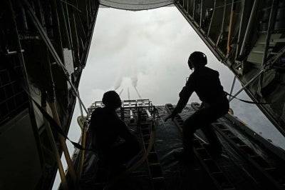 A C-130H aircraft crew from the Royal Malaysian Air Force (RMAF) No. 20 Squadron carried out a Cloud Seeding Operation (OPA) in Perlis and Kedah today. Photo by Bernama