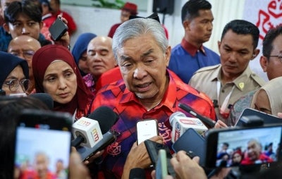 Datuk Seri Dr Ahmad Zahid Hamidi during a press conference after launching the book 13 Propaganda Perang Sun Tzu in conjunction with the assembly at the World Trade Centre Kuala Lumpur here today. Photo by Bernama