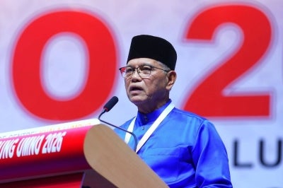 Wan Rosdy during his winding up speech at the Umno General Assembly 2026 on Sept 12, 2026. (Photo by Halim Wahid)