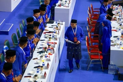 Umno president Datuk Seri Ahmad Zahid Hamidi after his winding-up speech at the 2026 Umno General Assembly (PAU) at Dewan Merdeka, World Trade Centre Kuala Lumpur (WTCKL) today. Photo by Bernama