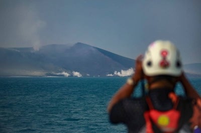Banten Search and Rescue Office Operations chief Rizky Dwianto said the search now covers waters from around the Sunda Strait into the Indian Ocean towards Enggano Island off Bengkulu province on Sumatra's southwestern coast. (Photo by PERDIANSYAH / AFP)