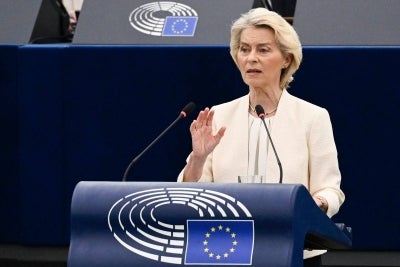 European Commission President Ursula von der Leyen (Photo by Jean-Christophe VERHAEGEN / AFP)