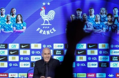 France's national football team head coach Zinedine Zidane holds a press conference to unveil France squad for the upcoming Nations League matches, at the French football federation (FFF) heaquarters in Paris on Septembre 18, 2026. (Photo by FRANCK FIFE / AFP)