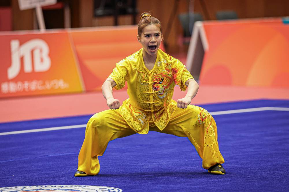 NAGOYA, Sept 22 -- Malaysian wushu athlete Tan Cheong Min performs in the women's nanquan and nandao finals at the Aichi-Nagoya 2026 Asian Games at Aichi Prefectural Martial Arts Hall today.
--fotoBERNAMA (2026) COPYRIGHT RESERVED