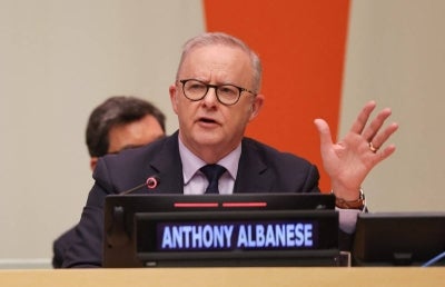 Australia's Prime Minister Anthony Albanese. (Photo by Ludovic MARIN / AFP)