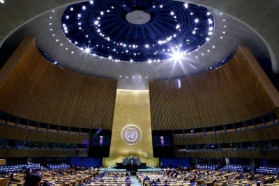 81st United Nations General Assembly at the United Nations Headquarters in New York, on September 23, 2026. (Photo by Leonardo MUNOZ / AFP)
