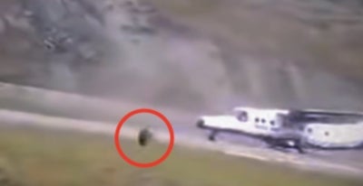 A screengrab shows a Sita Air aircraft carrying 13 passengers from Nepalgunj after it lost a rear tyre while landing at Juphal Airport in Nepal’s western Dolpa district. 