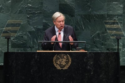 UN Secretary General Antonio Guterres. (Photo by TIMOTHY A. CLARY / AFP)