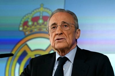 Real Madrid president Florentino Perez. (Photo by JAVIER SORIANO / AFP)