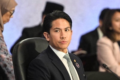 Brunei's Foreign Minister Prince Abdul Mateen Bolkiah listens during the 16th East Asia Summit Foreign Ministers' Meeting on the sidelines of the Association of Southeast Asian Nations (Asean) Foreign Ministers Meeting in Pasay, Metro Manila on July 23, 2026. - (Photo by NOEL CELIS / POOL / AFP)