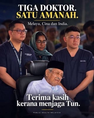 A photograph of the trio was shared by Public Health Malaysia (PHM) on Facebook, showing them carrying out their duties while maintaining strict hygiene practices,. Facebook/ Public Health Malaysia