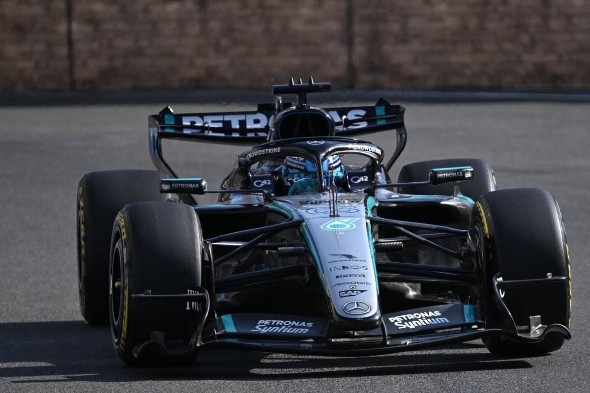 Mercedes' British driver George Russell. (Photo by Igor IVANKO / AFP)