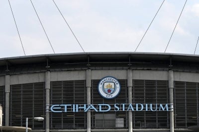 Man City's home stadium, Etihad Stadium. (Photo by Paul ELLIS / AFP)