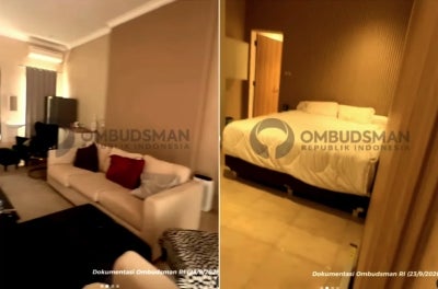The Indonesian ombudsman's office said an inspection had uncovered a cluster of indulgently furnished apartments inhabited by inmates on the grounds of the Cibinong prison in Bogor, south of the capital. - Photos: Ombudsman Republik Indonesia