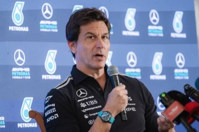 Team Principal and CEO of the Mercedes-AMG Petronas F1 Team Toto Wolff speaks during a press conference held by PETRONAS and the Mercedes-AMG Petronas F1 Team at the Petronas Twin Towers on Sept 30, 2026. 