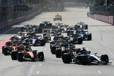 Formula One Azerbaijan Grand Prix at the Baku City Circuit in Baku on September 26, 2026. (Photo by Andrej ISAKOVIC / AFP)