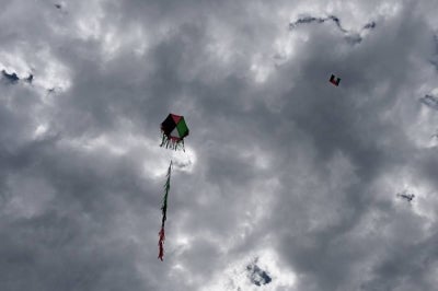 Participants fly kites during the '1,000 Kites for Palestine' demonstration at O'Higgins Park in Santiago on Sept 26, 2026. - (Photo by RODRIGO ARANGUA / AFP)