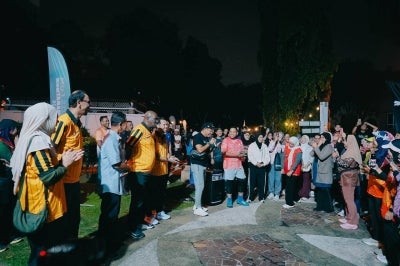 Malaysian sports legends and personalities gather during the 'Run with the Legends' activation in Shah Alam on Wednesday.