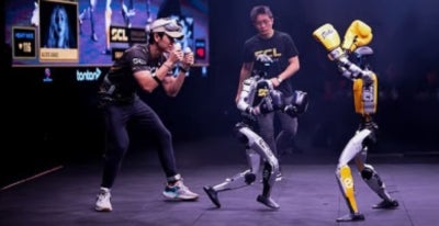 The concept offers combat sports without the physical consequences for the human competitors.