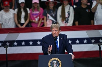US President Donald Trump. (Photo by Brendan SMIALOWSKI / AFP)