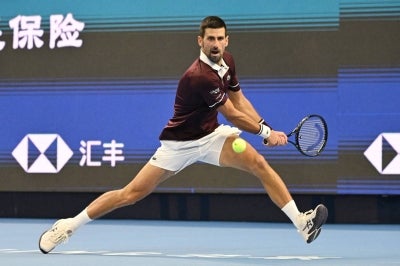 Serbia’s Novak Djokovic. (Photo by GREG BAKER / AFP)