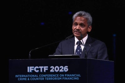 Bank Negara Malaysia (BNM) governor Datuk Seri Abdul Rasheed Ghaffour delivers his opening remarks at the International Conference on Financial Crime & Counter Terrorism Financing (IFCTF) 2026. -Bernama Photo