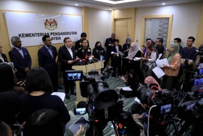 Transport Minister Anthony Loke speaking during a press conference at the ministry yesterday. - Photo by Bernama