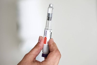 A KwikPen of the drug Mounjaro, containing the active ingredient tirzepatide, used in the treatment of obesity, at the Valenciennes Hospital Centre. AFP FILE PIX