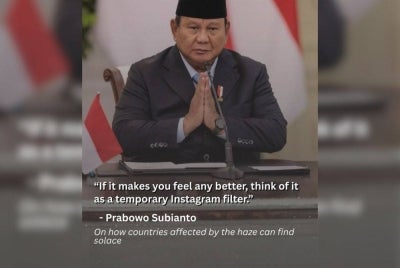 The Instagram post claiming Indonesian President Prabowo Subianto called the haze a “temporary Instagram filter” was fake, with no evidence he made the remark. Photo: Instagram