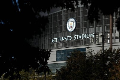 The Etihad Stadium, the home ground of Manchester City football club. (Photo by Oli SCARFF / AFP)