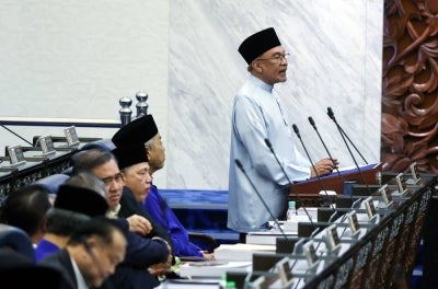 Prime Minister Datuk Seri Anwar Ibrahim, who is also Finance Minister, tables Budget 2027 in the Dewan Rakyat today. - Photo by Bernama