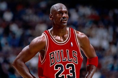 Michael Jordan in 1998 (Photo by Nathaniel S. Butler / NBAE / Getty Images / Getty Images via AFP)