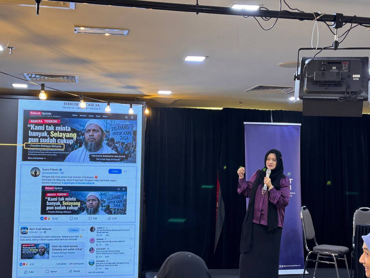 CMCF chief executive officer Mediha Mahmood says journalists should ensure headlines are supported by evidence and avoid portraying an individual’s actions as representative of an entire community. 