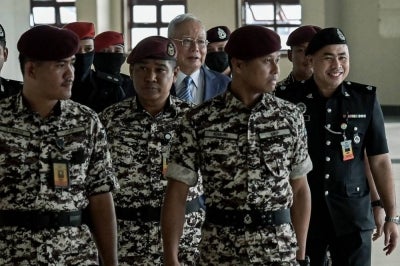 Former prime minister Datuk Seri Najib Razak at the Kuala Lumpur High Court, today. - Photo by Bernama