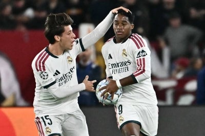 The result leaves Real Madrid with six points from their opening two league phase matches, while Roma are on one point. Photo by AFP