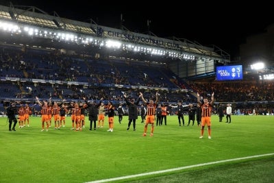 Shakhtar, from the east of Ukraine, are using Chelsea's ground as the base for their European fixtures this season. (Photo by Adrian DENNIS / AFP)