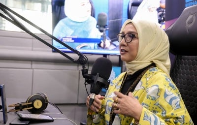 Singer Noraniza Idris during an interview session with Bernama Radio's Showbuzz programme, recently. - Photo by Bernama