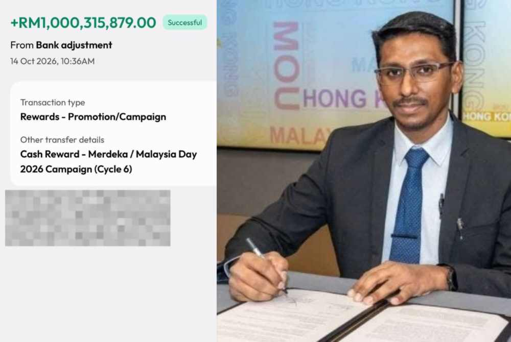 A screenshot of the transaction receipt shared by Wmfwza on social media, alongside Saravanan (right).