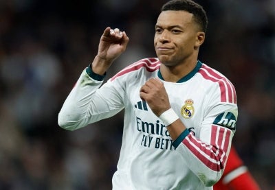 Real Madrid's French forward #10 Kylian Mbappe. (Photo by Oscar DEL POZO / AFP)