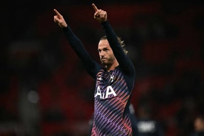 Tottenham Hotspur's English midfielder #10 James Maddison. Photo by AFP
