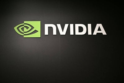(FILES) A logo of Nvidia. (Photo by Philip FONG / AFP)