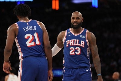 LeBron James #23 of the Philadelphia 76ers. Photo by AFP