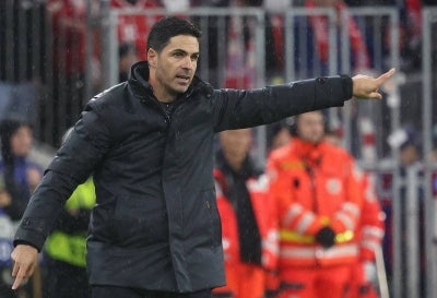 Arsenal's Spanish manager Mikel Arteta reacts from the sidelines during the UEFA Champions League football match between FC Bayern Munich and Arsenal FC in Munich, southern Germany on October 21, 2026. (Photo by Karl-Josef HILDENBRAND / AFP)