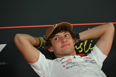 Mercedes' Italian driver Kimi Antonelli attends a press conference ahead of the United States Formula One Grand Prix at the Circuit of the Americas in Austin, Texas, on October 22, 2026. The United States Grand Prix will take place on Sunday, October 25. (Photo by ANGELA WEISS / AFP)