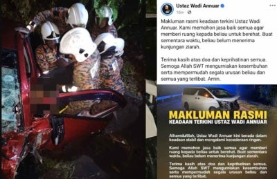 The accident, which occurred at about 2.40am, involved a Perodua Myvi, a Toyota Vellfire multi-purpose vehicle (MPV) and a Perodua Bezza.